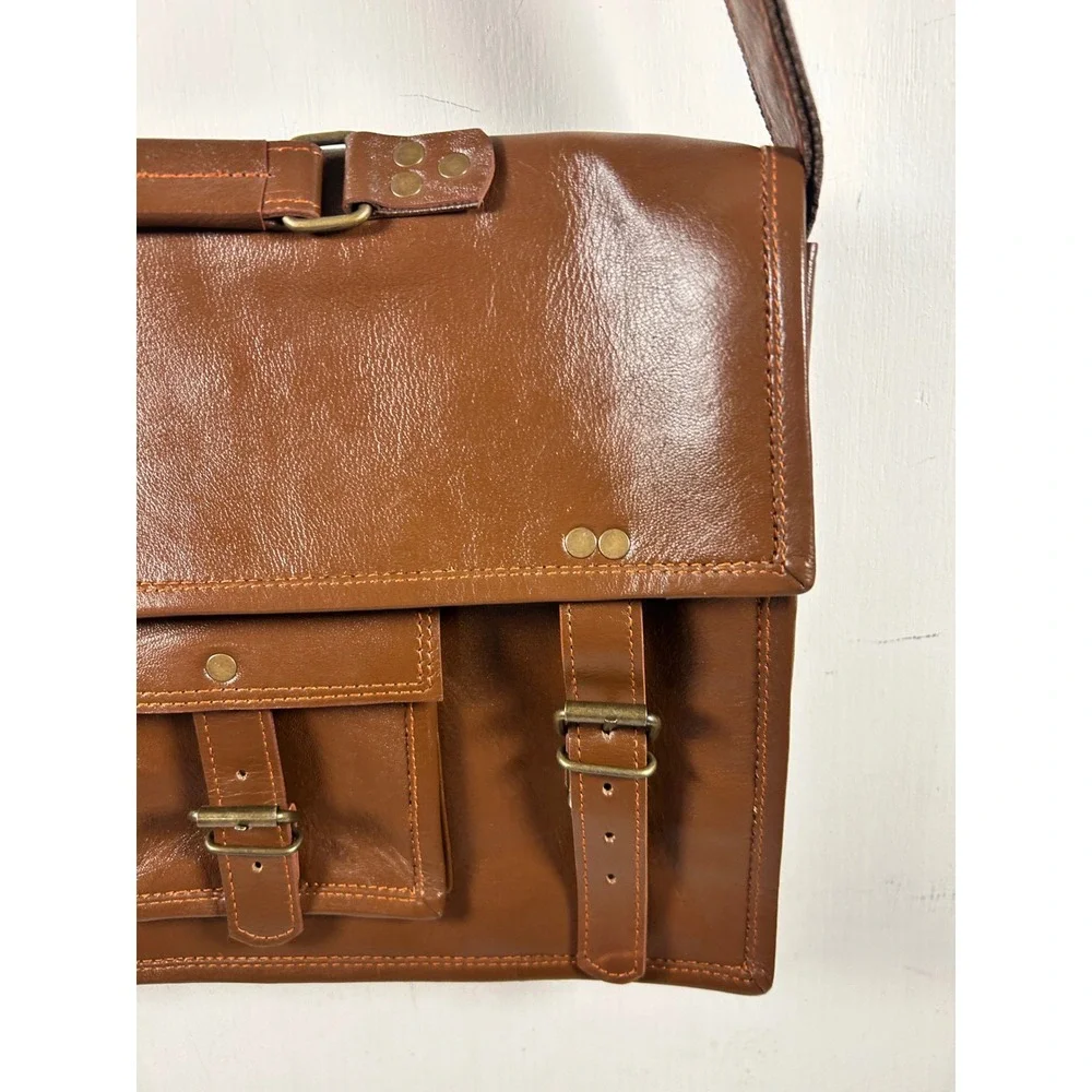 Unbranded Messenger Bag 15x11 Brown Leather Satchel‎ Briefcase Mens